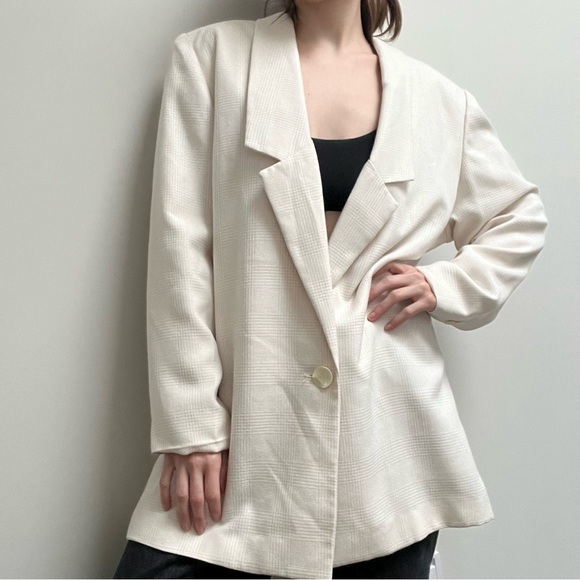 Vintage Cream Tailored Blazer - Picture 1 of 15